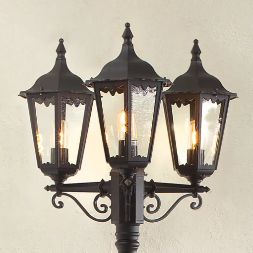 Konstsmide Lyktestolpe Firenze, 3-lyskilder, svart Clearance