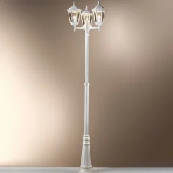 ORION Lyktestolpe Puchberg 3 lyskilder 255 cm hvit-gull| Lyktestolper