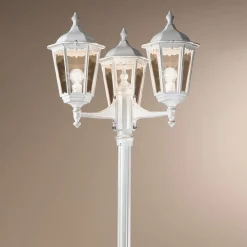 ORION Lyktestolpe Puchberg 3 lyskilder 255 cm hvit-gull| Lyktestolper