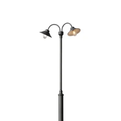 Konstsmide Lyktestolpe Vega, matt svart, 2 lyskilder, 247 cm Best
