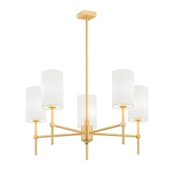 Argon Lysekrone Azzi tekstilskjerm med 5 lyskilder, hvit| Lysekroner