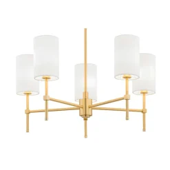 Argon Lysekrone Azzi tekstilskjerm med 5 lyskilder, hvit| Lysekroner