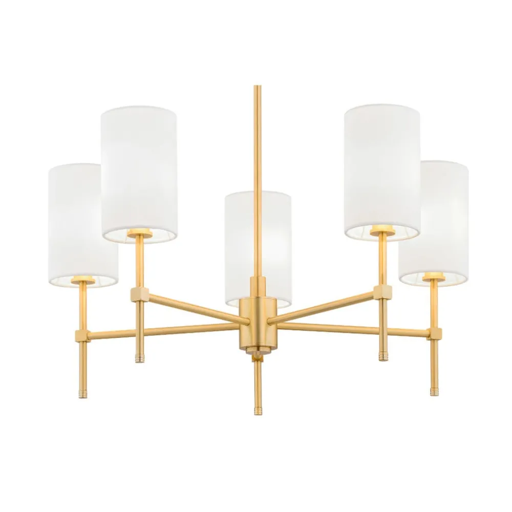 Argon Lysekrone Azzi tekstilskjerm med 5 lyskilder, hvit| Lysekroner