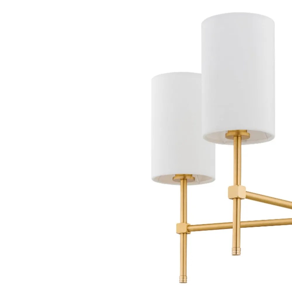 Argon Lysekrone Azzi tekstilskjerm med 5 lyskilder, hvit| Lysekroner