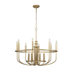 KICHLER Lysekrone Capitol Hill, 12 lyskilder, messing Best