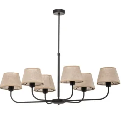 TK Lighting Lysekrone Chicago, lin skjerm med 6 lyskilder| Lysekroner