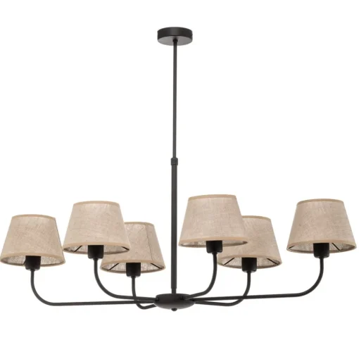 TK Lighting Lysekrone Chicago, lin skjerm med 6 lyskilder| Lysekroner