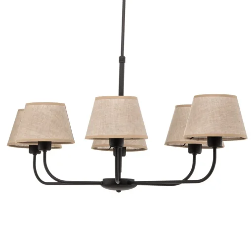 TK Lighting Lysekrone Chicago, lin skjerm med 6 lyskilder| Lysekroner