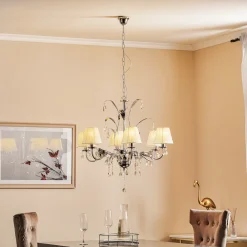 ONLI Lysekrone Jacqueline, 6 lyskilder, hvit