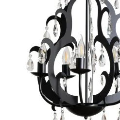 ONLI Lysekrone Jane metall svart 5 lyskilder krystall Clearance