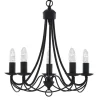 Searchlight Lysekrone Maypole matt-svart, fem lyskilder| Lysekroner