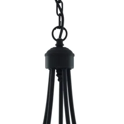 Searchlight Lysekrone Maypole matt-svart, fem lyskilder| Lysekroner
