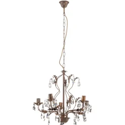 ONLI Lysekrone Teresa med krystaller, 5 lyskilder Online