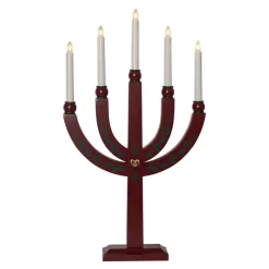 STAR TRADING Lysestake Elias Tradition femflammet rød| Julebelysning