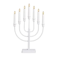 STAR TRADING Lysestake Kristina, hvit, metall, høyde 47 cm, 7 lyskilder| Julebelysning