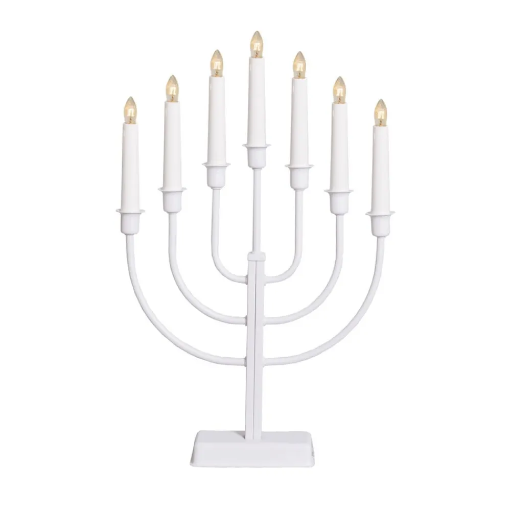 STAR TRADING Lysestake Kristina, hvit, metall, høyde 47 cm, 7 lyskilder| Julebelysning