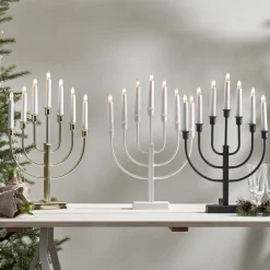 STAR TRADING Lysestake Kristina, hvit, metall, høyde 47 cm, 7 lyskilder| Julebelysning