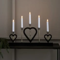 Markslöjd Lysestake Melissa 5 lyskilder svart/messing| Julebelysning