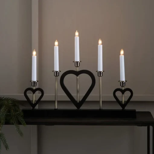 Markslöjd Lysestake Melissa 5 lyskilder svart/messing| Julebelysning