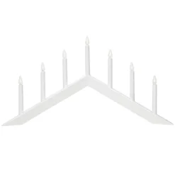STAR TRADING Lysestake Pil, flat, 7-flamme, hvit| Julebelysning