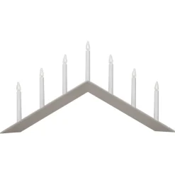 STAR TRADING Lysestake Pil, flat, 7-flamme, hvit| Julebelysning