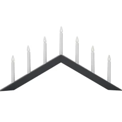 STAR TRADING Lysestake Pil, flat, 7-flamme, hvit| Julebelysning