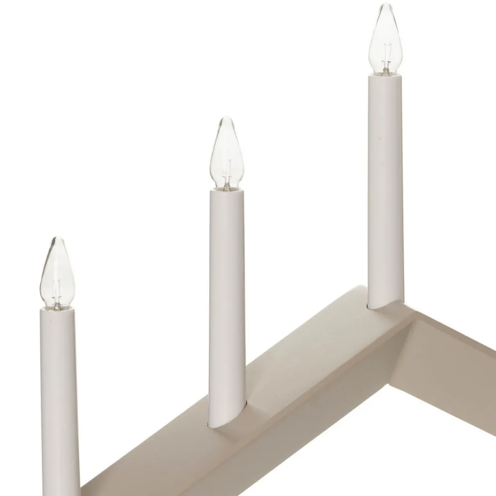 STAR TRADING Lysestake Pil, flat, 7-flamme, grå Outlet