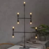 STAR TRADING Lysestake Twice, svart, 9 lyskilder, 91 cm| Julebelysning