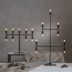 STAR TRADING Lysestake Twice, svart, 9 lyskilder, 91 cm| Julebelysning