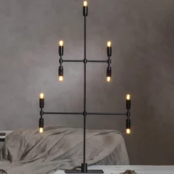 STAR TRADING Lysestake Twice, svart, 9 lyskilder, 91 cm| Julebelysning