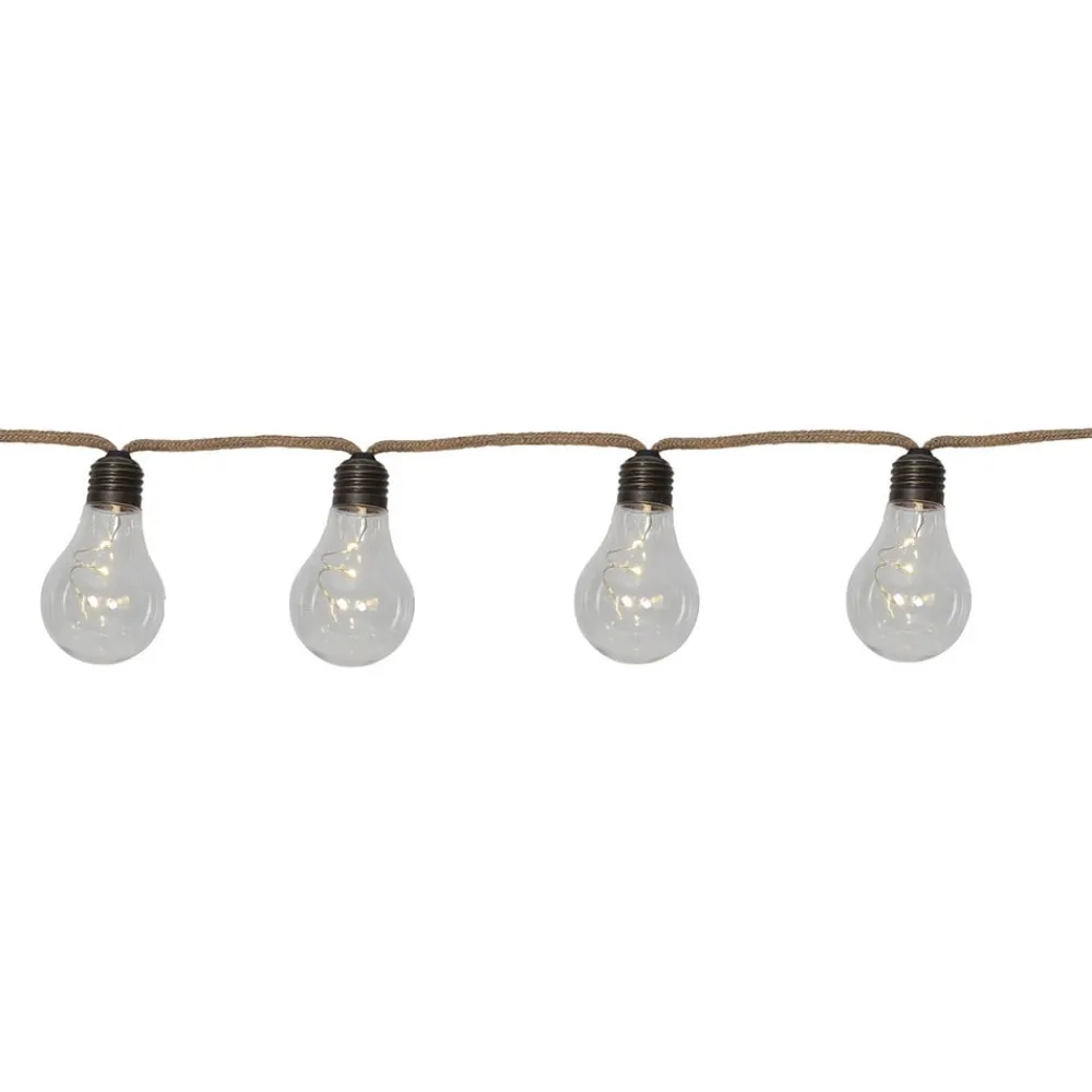 STAR TRADING Lyslenke Jutta Jute batteridrift 10 pærer| Dekorasjonsbelysning