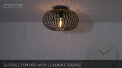 Lucide Manuela taklampe i bur, Ø 40 cm, svart| Taklamper