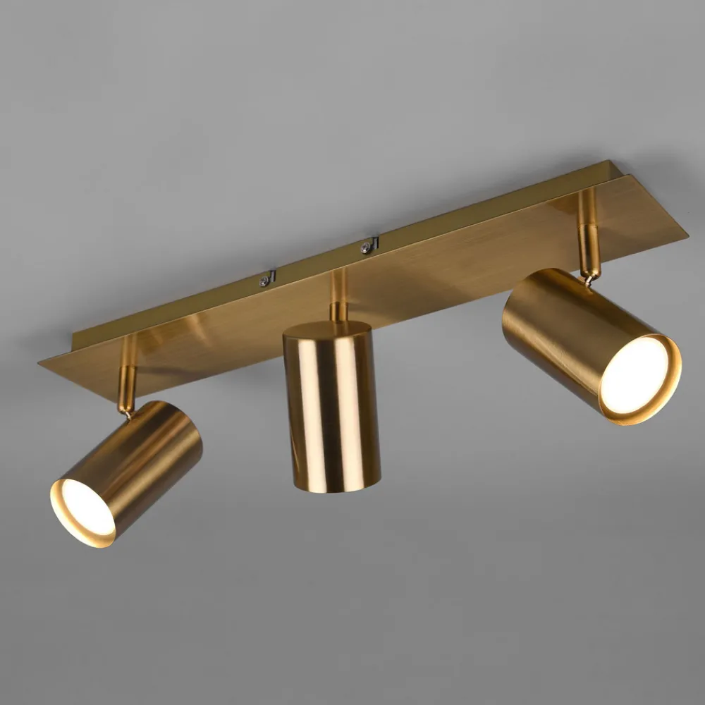 Trio Lighting Marley downlight, antikk messing, 3 lyskilder