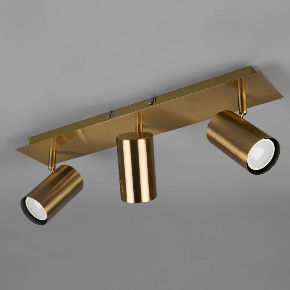 Trio Lighting Marley downlight, antikk messing, 3 lyskilder