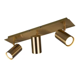 Trio Lighting Marley downlight, antikk messing, 3 lyskilder