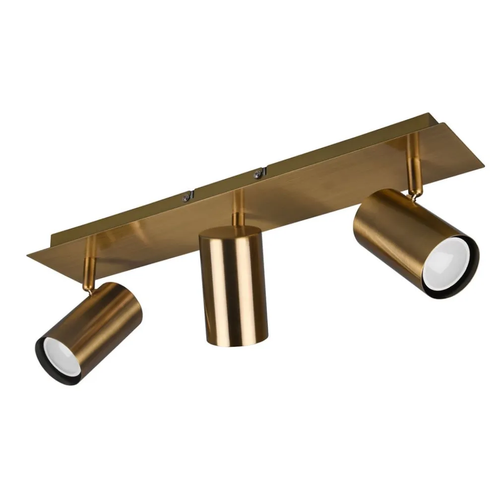 Trio Lighting Marley downlight, antikk messing, 3 lyskilder