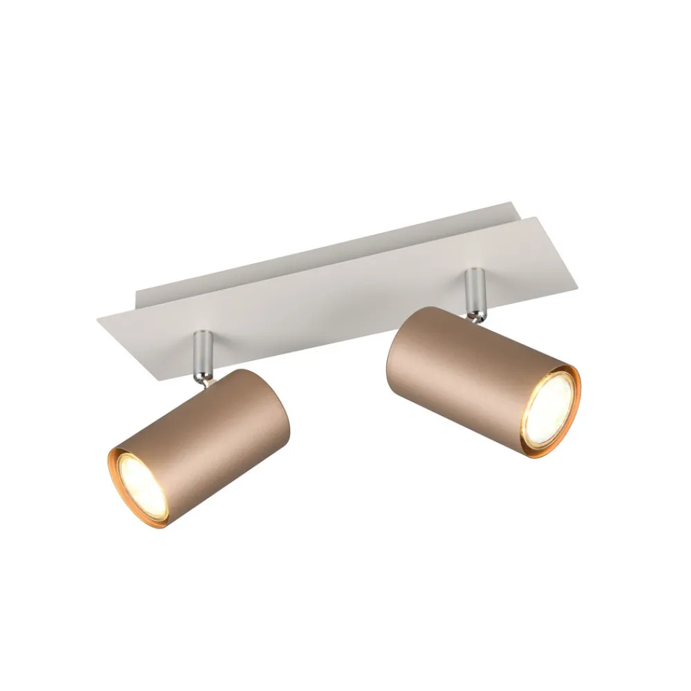 Trio Lighting Marley downlight brun/lys grå 30 x 9 cm 2 lyskilder i metall New