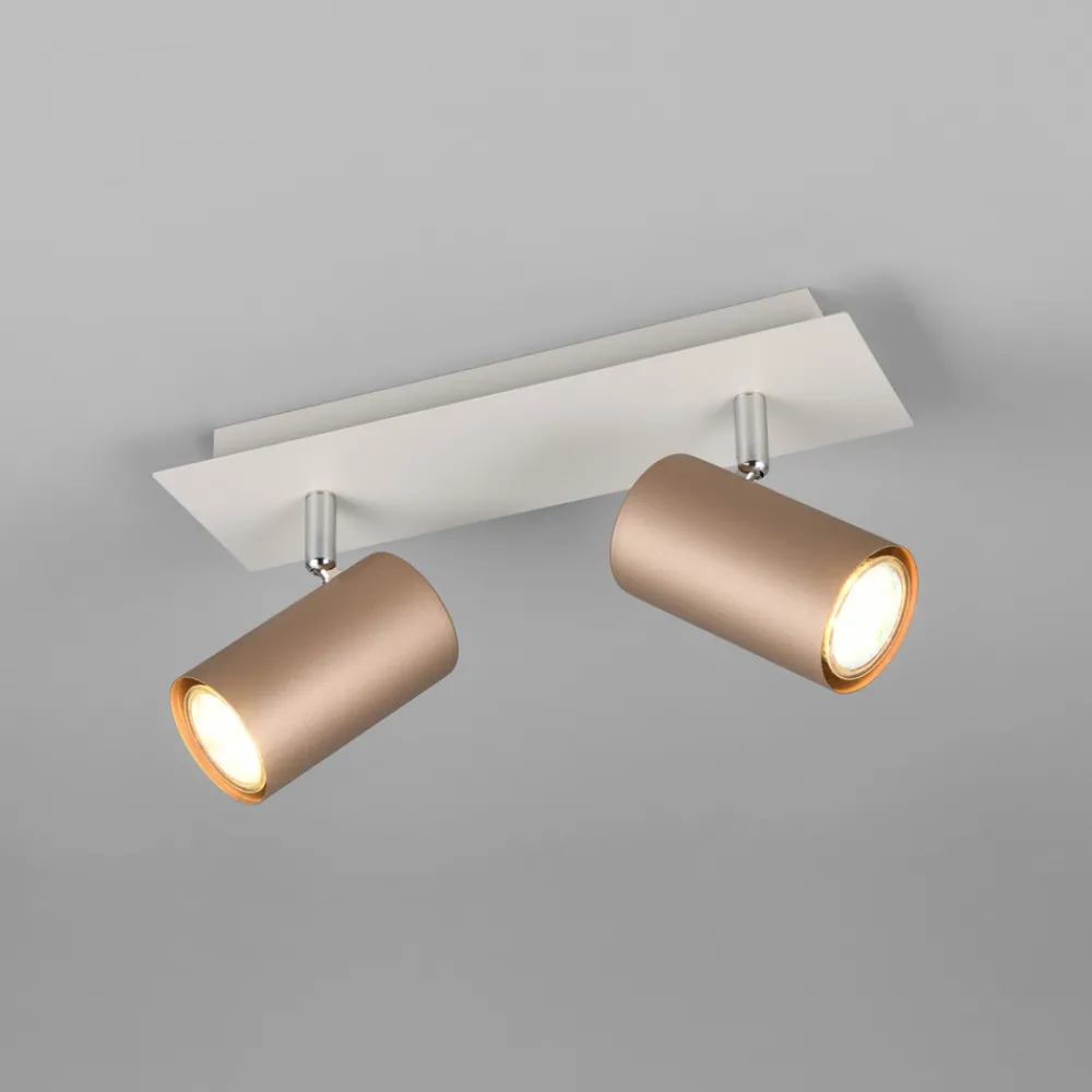 Trio Lighting Marley downlight brun/lys grå 30 x 9 cm 2 lyskilder i metall New