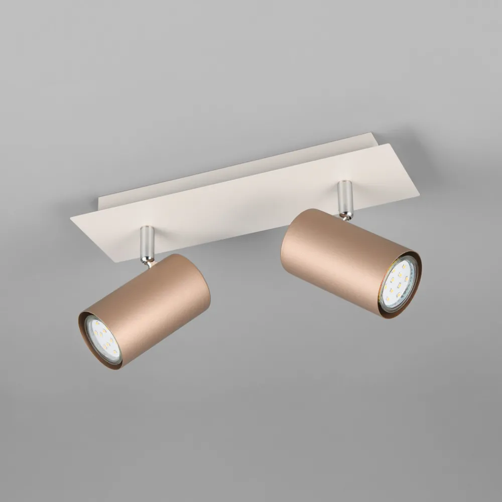 Trio Lighting Marley downlight brun/lys grå 30 x 9 cm 2 lyskilder i metall New