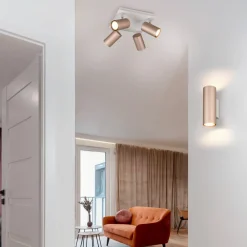 Trio Lighting Marley downlight brun/lys grå 24 x 24 cm 4 lyskilder i metall| Spotter I Tak