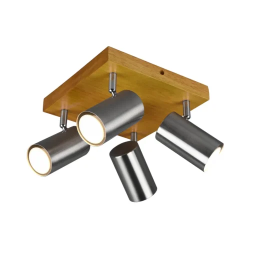 Trio Lighting Marley downlight, matt nikkel, 4 lyskilder Best
