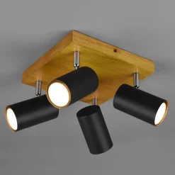 Trio Lighting Marley downlight, matt svart, 4 lyskilder Outlet