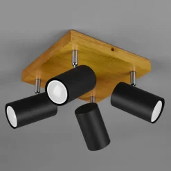 Trio Lighting Marley downlight, matt svart, 4 lyskilder Outlet