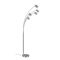 Trio Lighting Marley gulvlampe, nikkel, høyde 200 cm, 5 lyskilder, metall| Gulvlamper
