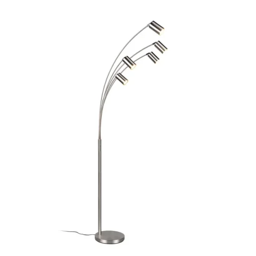 Trio Lighting Marley gulvlampe, nikkel, høyde 200 cm, 5 lyskilder, metall| Gulvlamper