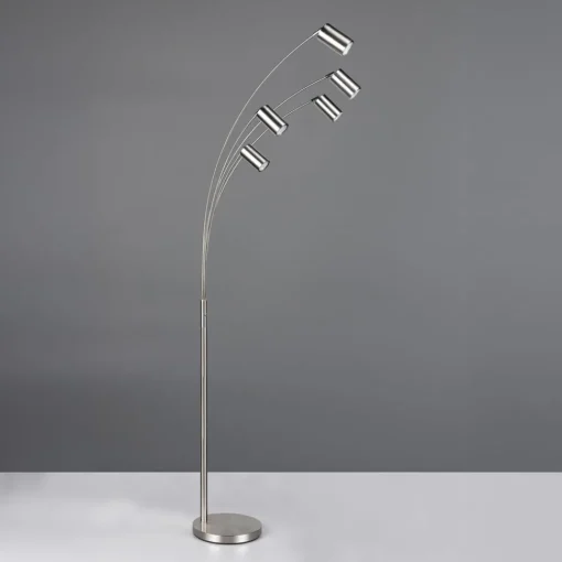 Trio Lighting Marley gulvlampe, nikkel, høyde 200 cm, 5 lyskilder, metall| Gulvlamper