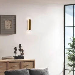 Trio Lighting Marley vegglampe, antikk messing, Up & Down