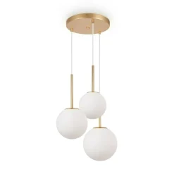 Maytoni Basic form pendellampe, hvit/gull, 3-lys.| Pendellamper