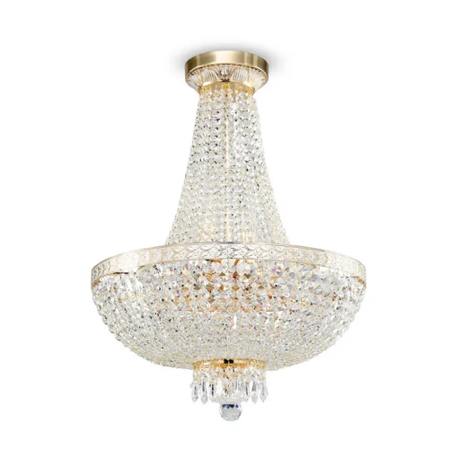 Maytoni Bella lysekrone, gullfarget, krystall, Ø 50 cm Best