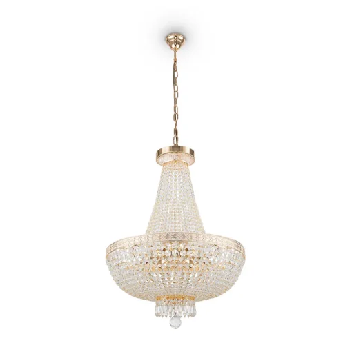 Maytoni Bella lysekrone, gullfarget, krystall, Ø 50 cm Best
